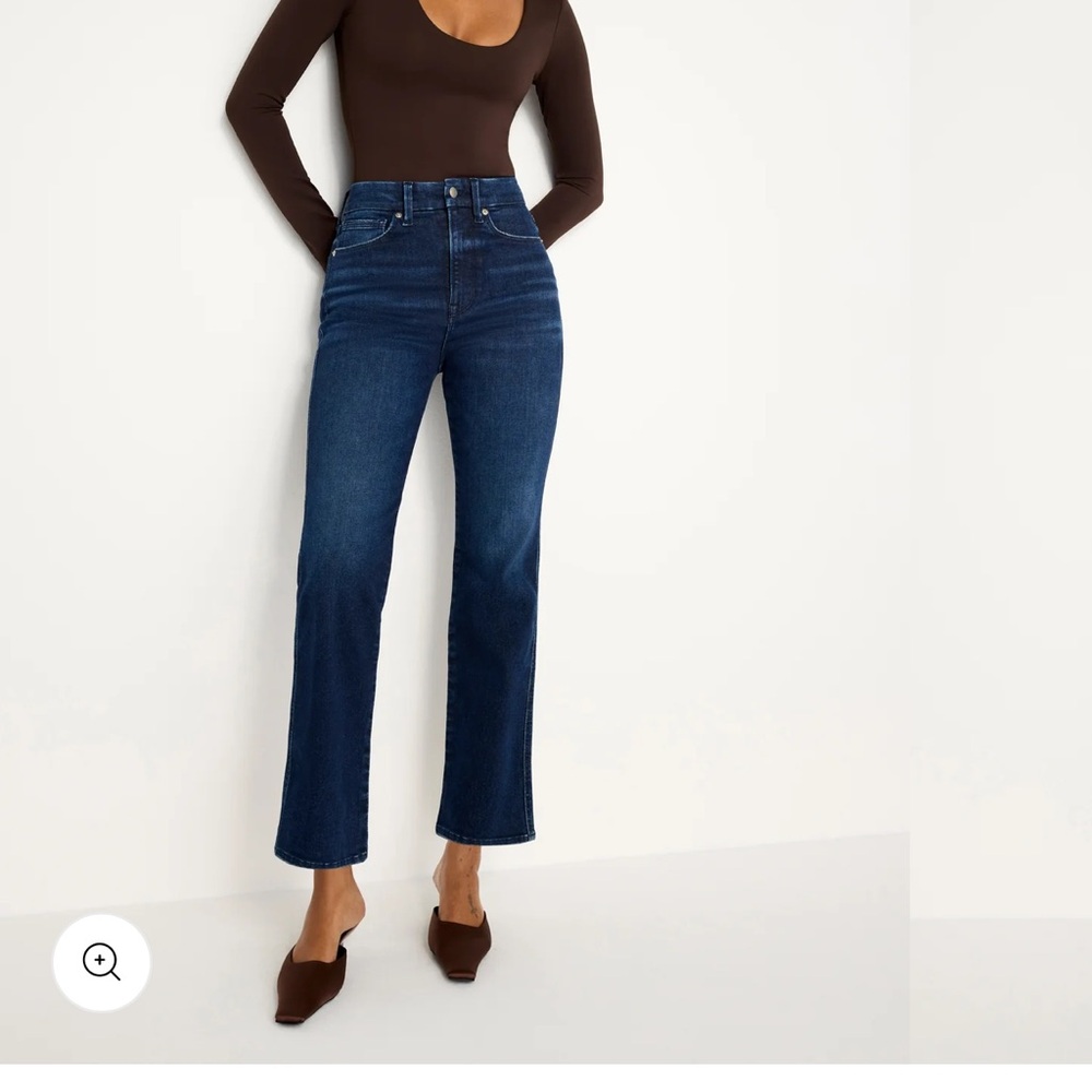 Good American High-Rise Curvy Flare Jeans - Dark Blue